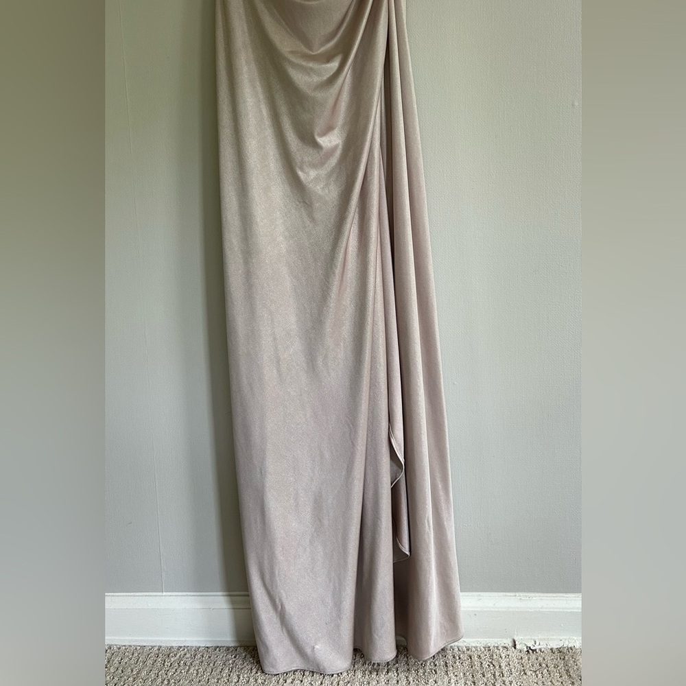 ADRIANNA PAPELL Sequin Draped Formal Gown Ethereal Greek Goddess Long Dress Sz 6 - Picture 6 of 16